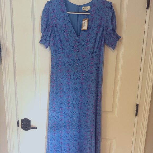 Aspiga Sally Anne Tea Dress in Blue - Picture 1 of 2